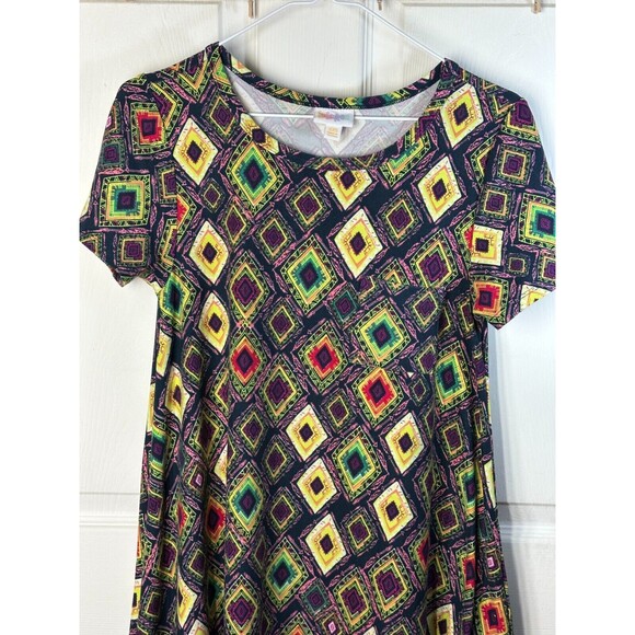 LuLaRoe Carly Dress Women's XXS Bright Multi High-Low Hem Easy Care Comfort - Picture 2 of 7